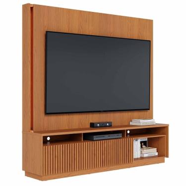 Imagem de Estante Painel TV 75 Pol Com LED 200cm Mafra Freijó C05    - Mpozenato