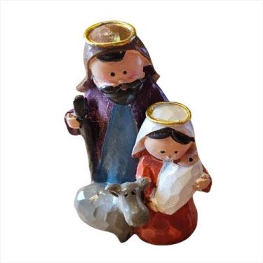Imagem de Sagrada Família Presépio Resina Colorido 8CM - Magizi