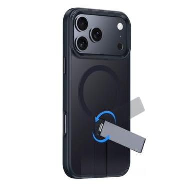 Imagem de LYJSMGZ Capa magnética para iPhone 17Pro Max/17/17Pro/17Air, suporte de rotação de 360° Aseismic Airmat Inside Four Corners Cover Prevent Fingerprints Slim Shell, preta, 17Pro