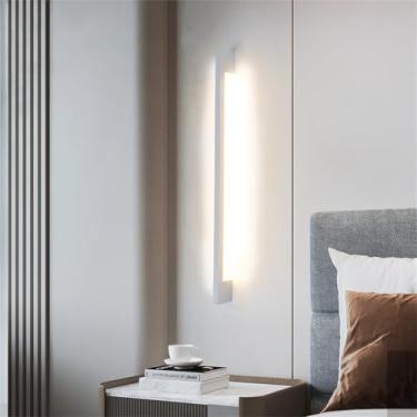 Imagem de Luminária de parede interna moderna LED Acrílico Alumínio Luminária de parede Tricolor Faixa Minimalista Luminária de parede Retângulo Quarto Sala de estar Decoração de fundo Escritório Corr