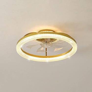 Imagem de lâmpada 6 engrenagens ajustáveis sem cintilação Lâmpada de teto com design de asa de ventilador Lâminas de ABS Luminárias de economia de energia Ventilador de PC LED silencioso Lâmina transp