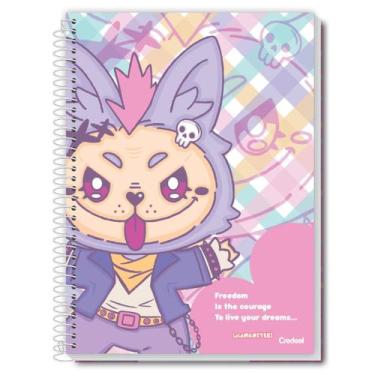 Imagem de Caderno Lala Monster Meninas Escolar Juvenil 1 Matéria 80F - Credeal, 