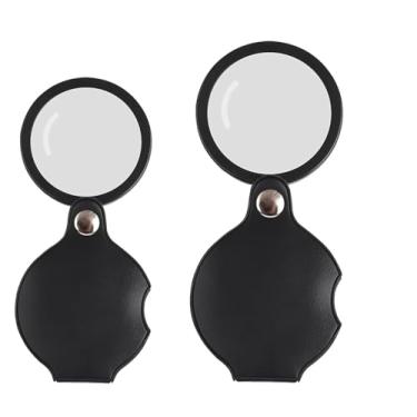 Imagem de Lupa dobrável de bolso com capa protetora giratória de 360 °, mini lupa portátil para leitura, joias, artesanato e viagens (50 de diâmetro + 70 de diâmetro)