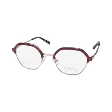 Imagem de MOREL Nomad 40146n Armação de óculos/óculos feitos à mão acetato materiais premium, Vermelho/ouro rosa, 46-19-135