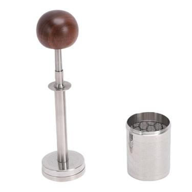 Imagem de Yosoo Filtro de café Extrudado para chá e café Tipo Prensa de Aço Inoxidável Com Madeira de Nogueira para Fabricação de chá Gelado Em Aço Inoxidável 304