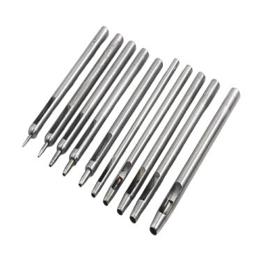 Imagem de UGPLM Conjunto de furadores de couro Kit de furadores de aço 0,5 mm-6 mm Ferramentas práticas para artesanato em couro DIY para bolsas, roupas e pulseiras