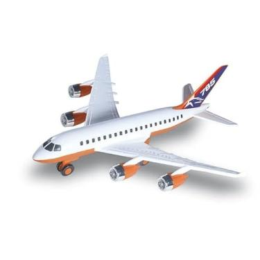 Imagem de Avião de Brinquedo Aerobus Concept, Metal, Infantil, Certificado INMETRO, para Crianças Acima de 3 Anos (Laranja)