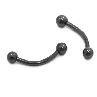 Imagem de Piercing Curvo para Sobrancelhas e Rook em Aço Cirúrgico Black - M2 Pi