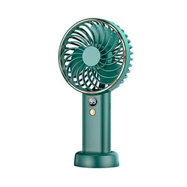 Imagem de Ventilador de mão ventilador portátil ventilador operado por bateria USB 5 velocidades vento forte com grampo resistente para mesa de escritório quarto cozinha (cor: verde)