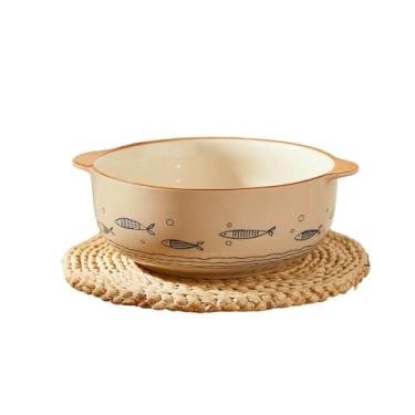 Imagem de Bonito desenho animado cerâmica louça coelho prato casa -10,5 orelhas tigela de sopa peixe glug