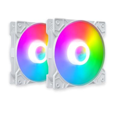 Imagem de Kit 2 Cooler Fan Snaker Shadow ARGB 120mm Silencioso Branco