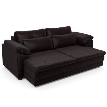 Imagem de Sofá Retrátil Para Sala de Estar 3 Lugares 250cm Riza S03 Couro Vinho - Lyam Decor