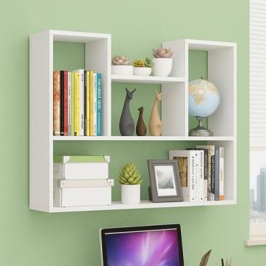 Imagem de Estante nicho prateleira decorativo mdf 90x90x18cm porta livros enfeit