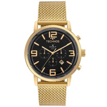 Imagem de Relógio Technos Masculino Ref: Os20iqv/1p Cronógrafo Mesh Dourado