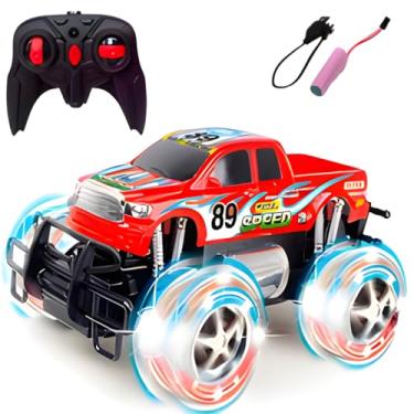 Imagem de Carrinho De Controle Remoto Rally Giant Off Road 1:18 – Velocidade 15Km/h, Rodas De Borracha, Luzes LED E Bateria Recarregável Para Crianças E Adultos (VERMELHO)