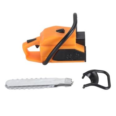 Imagem de Pilipane Dollhouse Chainsaw Lawnmower Model Tiny Realistic Miniature Dollhouse Garden Saw for Outside PVC Material Weather Lightweight Easy to Install Durable Decorative Ornament for (Orange)