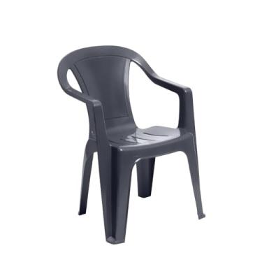 Imagem de Cadeira Plástica Empilhável Oggi Cinza Pietra Pisani