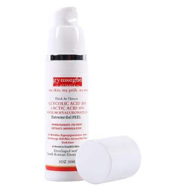 Imagem de Gymsegbe Thick as Thieves Glicólico + peeling láctico 20%/10% AHA com 3% hialurônico — Esfoliante profissional recapeamento para textura, poros e manchas escuras, sem fragrância, pele sensível