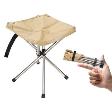 Imagem de JVZI Stoo de acampamento ultraleve – Capacidade de 118 kg | Altura expandida de 35 cm | 500 g ultraleve e à prova d'água | Configuração rápida de 1 puxador para acampamento, caminhada, pesca
