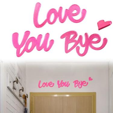 Imagem de XIFOWE Love You Bye Placa decorativa de parede preta para decoração de parede, arte déco exclusiva e versátil, portas de entrada de corredor, paredes de sala de estar, decoração elegante para casa