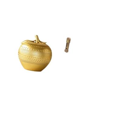 Imagem de Fenteer Escultura Moderna de Fruta em Resina com Relógio de Pêndulo Vintage Clássico em Miniatura para Mesa, Estante, Sala de Jantar, Quarto, Decoração de Esc