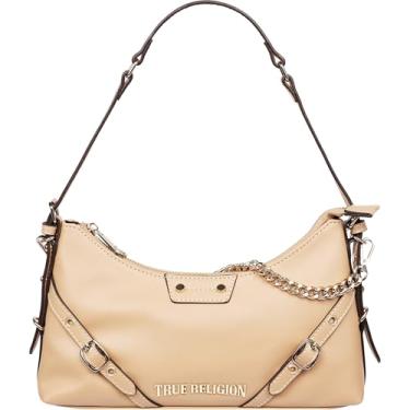 Imagem de True Religion Bolsa de ombro, bolsa de cinto suave com alça de corrente, alça ajustável e ferragens douradas, camelo