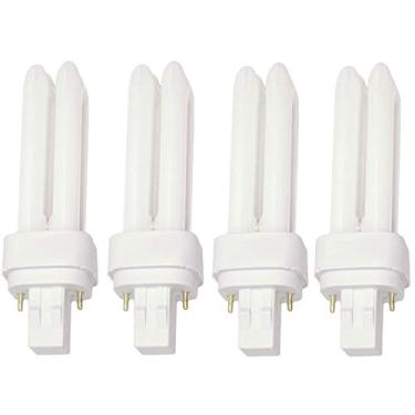 Imagem de Lâmpadas CFL de 13 watts 2 pinos GX23-2 Base 4100K branco frio 13W alta saída 800 lúmens tubo duplo compacto lâmpadas fluorescentes plug-in pacote com 4 da Dysmio