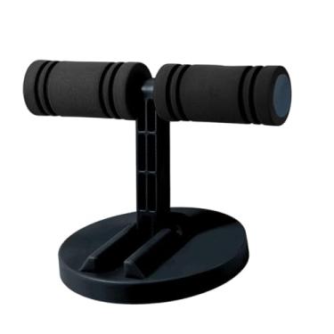 Imagem de UGPLM Barra de abdominais com ventosa para abdominais, equipamento de ginástica em casa, suporte dobrável multifuncional para pés, treinamento abdominal, Rodada Preta