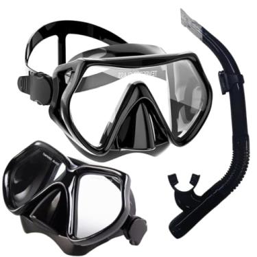 Imagem de Kit Máscara de Mergulho Profissional Adulto com Snorkel, Óculos de Natação e Mergulho - Ajustável em Silicone para Praia, Piscina e Atividades Aquáticas