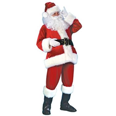 Imagem de EraSpooky Fantasia masculina de Papai Noel de Natal para adultos, 7 peças, Terno de Papai Noel, plus size