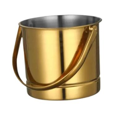 Imagem de Generic Balde de gelo de 1,5 L, balde de champanhe, recipiente de resfriamento, lanches de aço inoxidável, barril de frango frito para pátio, bar, Dourado