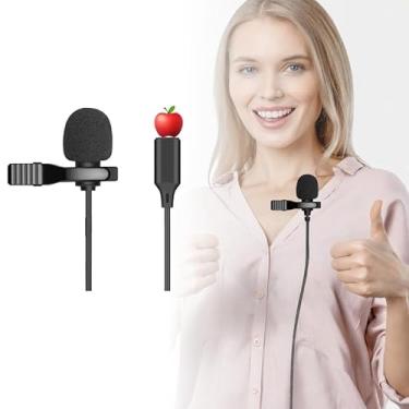 Imagem de Microfone de lapela Lavalier atualizado, microfone condensador omnidirecional para telefone 7-14, estúdio tipo C, vídeo, gravação