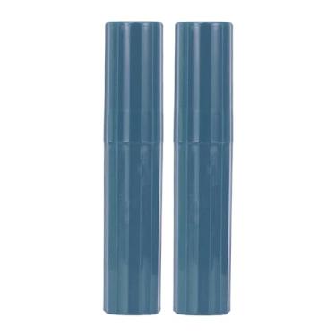 Imagem de Estojo de escova de dentes com listras verticais, plástico, estojo leve para escova de dentes de viagem, negócios de viagem, azul, 20 x 3,8 cm