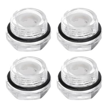 Imagem de 4 peças de vidro de visão de óleo para compressor de ar M22 x 1,5 mm macho medidor de nível de líquido cabeça sextavada janela indicadora de óleo com anel de vedação para acessórios de compressor de