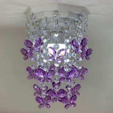 Imagem de Lustre para quarto Infantil menina e menino, Borboletas