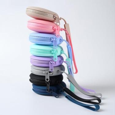 Imagem de 1 mini bolsa de armazenamento de 8 cores – organizador portátil para fones de ouvido, unidades USB, cabos, maquiagem, lanches, moedas – acessórios compactos de viagem para casa, escritório, verde