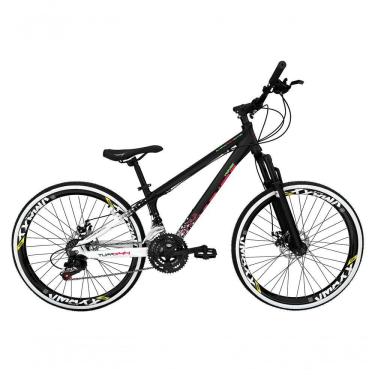 Imagem de Bicicleta Aro 26 Vikingx Tuff X44 Preto-branco 21v Alumínio Freio A Disco Aros Vmaxx Pretos
