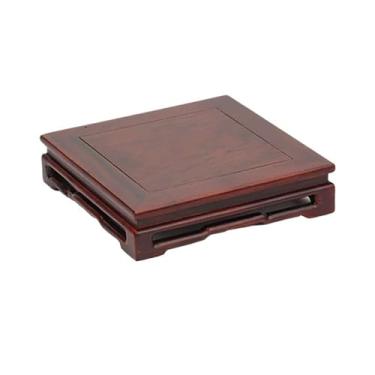 Imagem de suporte para bonsai Vaso de bonsai com base quadrada estilo Ming, galhos ácidos vermelhos em mogno(Grande)