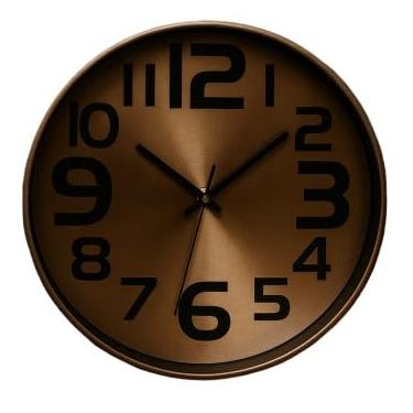 Imagem de Relogio de Parede, Moderno Clássico Minimalista, Escritório Relógio de Parede Silencioso Pilha, 24cm, 30cm Ou 40cm(Números Grandes 30cm Bronze)