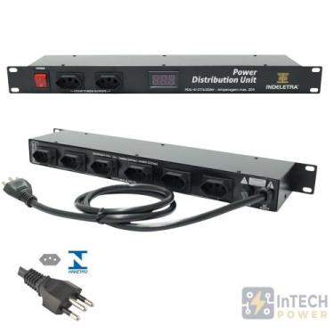 Imagem de Pdu - unidade de distribuição de energia com voltimetro 10a 127/220v -