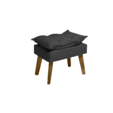 Imagem de Puff Banqueta Decorativa Glamour Com Pés Quadrado Preto
