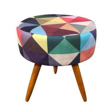 Imagem de Puff Decorativo Redondo 40 Cm Dóris Pé Palito Suede