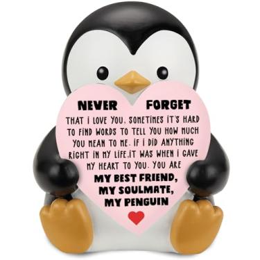 Imagem de wainvniaw Presentes para ele, namorado, namorada, aniversário de casamento, presente de aniversário para mulheres, homens, presente de amor de pinguim, presente romântico de Natal I Love You para