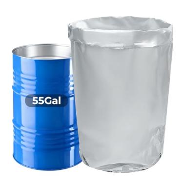 Imagem de Saco de Mylar industrial extragrande de 55 galões, filme de poliéster ultra-grosso, saco de alumínio selável a quente, forro de tambor com fundo redondo, armazenamento de longo prazo de produtos