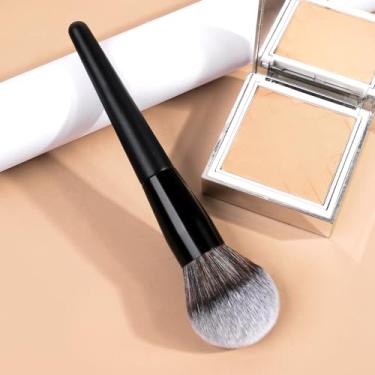 Imagem de 1 pincel facial com cerdas super macias para base corretivo e contorno de blush (preto)