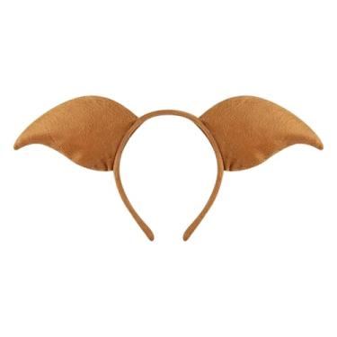 Imagem de Dynwave Conjunto de fantasia de porco - Presentes fofos para bailes de máscaras, carnavais, festivais e apresentações de palco, Marrom, Orelha de Porco