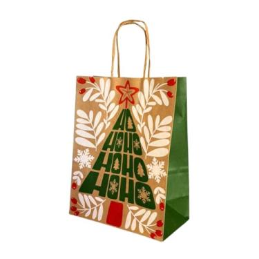 Imagem de Kit 10 Sacola De Papel Kraft Natal Festa Natalina Presente Vários Tamanhos (Hohoho 17,5cm)