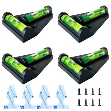 Imagem de Nível de bolha magnética adesiva, indicador autoadesivo de nivelamento tipo T para trailer, trailer, viagem, trailer, motorhome, acessórios de blocos de nivelamento