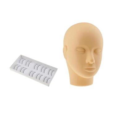 Imagem de barenx Manequim Pro Training Cabeça Plana + 10 pares de extensões de cílios para prática