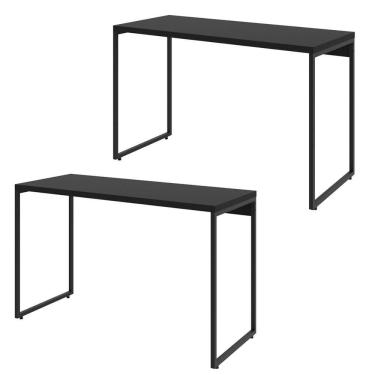 Imagem de Kit 02 Mesas Escritório E Home Office Aspen 120 Cm C01 Onix